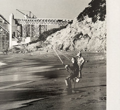 Vtg Golden Gate Bridge Construction San Francisco Photo Print Poster 35 x 24″
