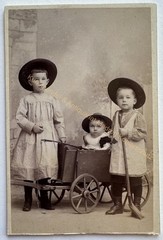 orig. CDV photo photography picture child old fashion around 1890 boys hat Witte Chemnitz