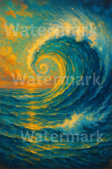 Digital Image Picture Photo Wallpaper Printable AI Swirling Ocean Wave Painting