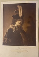 Large Photo Rembrandt Self Portrait By Austrian Franz Hanfstaengl