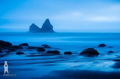 Pacific Coastal Photography Prints, Lone Ranch Beach, Minimal Blue Seascape