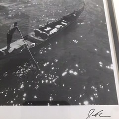 Jesse Kalisher Photo Signature Gondolas on the Grand Canal Black White Venice
