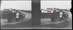 Family Car, Stereoscopic Glass Plate, Black & White Negative 4.5X10.7 Cm