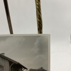 Abandoned Railroad Station Depot 4×5 Black White Glossy Photograph Original