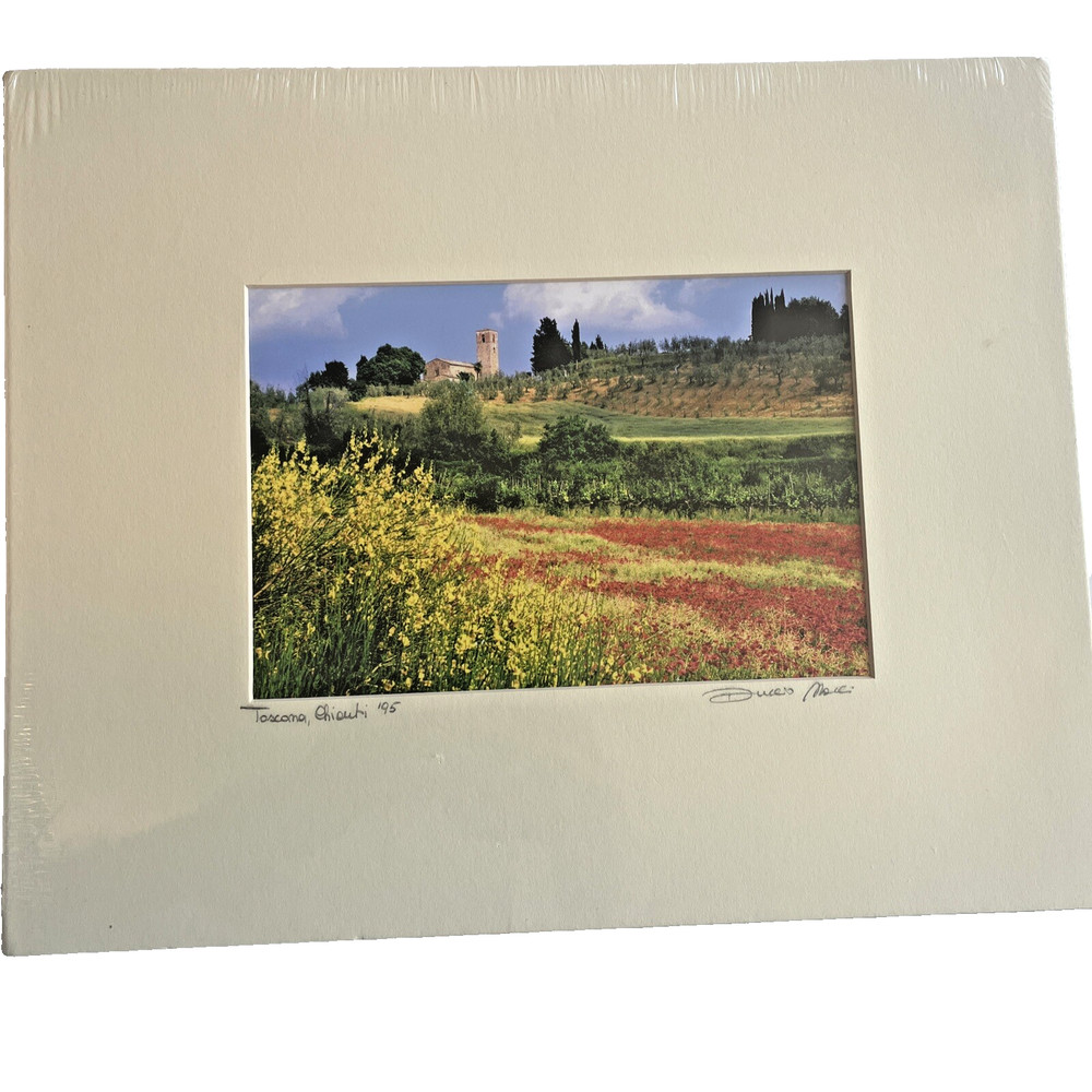 90s Landscape Art Print Duccio Nacci Photo Tuscany Chianti Italy Signed #87