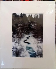 8 by 10″ Matted Print 4.5 x 6.5″ Glossy Photograph Winter Stream Forest Wall Art