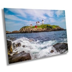 Beacon of Beauty: Nubble Lighthouse Cape Neddick Maine Metal Canvas Wall Art
