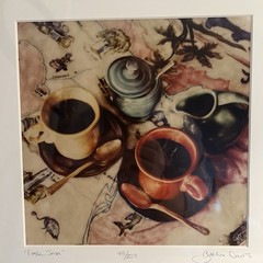 Cynthia Davis “Freshe Java” Signed Hand-Altered Polaroid Photo 48/250 Framed