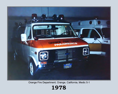 Orange Fire Dept. 1978 Paramedic Van (Medic 5-1) 8×10 Unframed Photo VFRPBT_0031