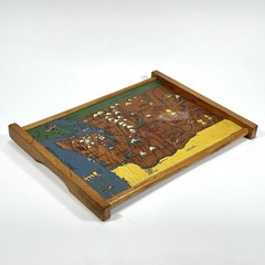 VTG Hand-Painted 1950’s Washington State Map Wood Wall Art / Serving Tray