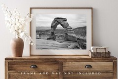 Delicate Arch Photography Print: Utah Black & White Arches National Park Picture