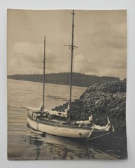 Vintage Sailboat Photo Original Gelatin Silver Print Nautical Coastal Maritime