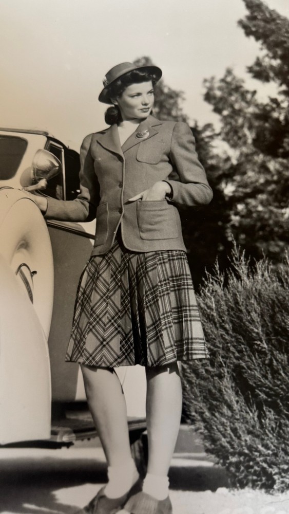 Vintage Silver Gelatin Print Of 1940s Fashion Model 14″ x 11″