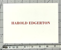 HAROLD EDGERTON (1903-1990) Art Announcement Card – Photographs 1932 – 1952