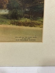 Antique Hand Colored Photograph Casselman Bridge w/ Old Reliable Coffee Ad