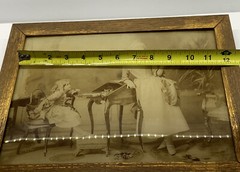Antique Portrait Photo Woman Child Writing Reading Baker’s Art Gallery Framed