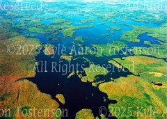 Chippewa Flowage, Hayward, Sawyer Co., Wisconsin Overhead Photo. Frame Optional.