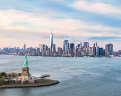 MANHATTEN SKYLINE and WORLD TRADE CENTER Glossy 16×20 Photo Print Art Poster