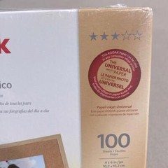 New Kodak Gloss Photo Universal Instant Inkjet Dry Paper 100 Sheets 4″ X 6″ !!