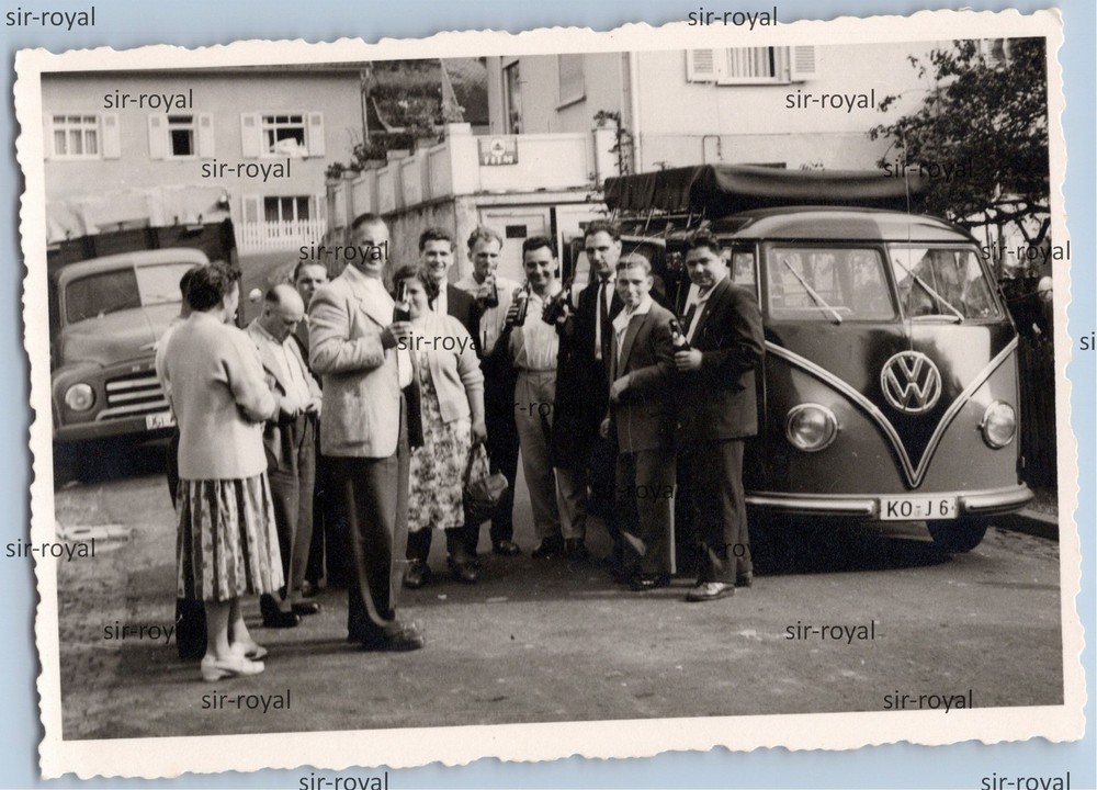 VW T1 Bulli Bus from Koblenz – 1950s – Car Vehicle Minibus – Photo 10x7cm