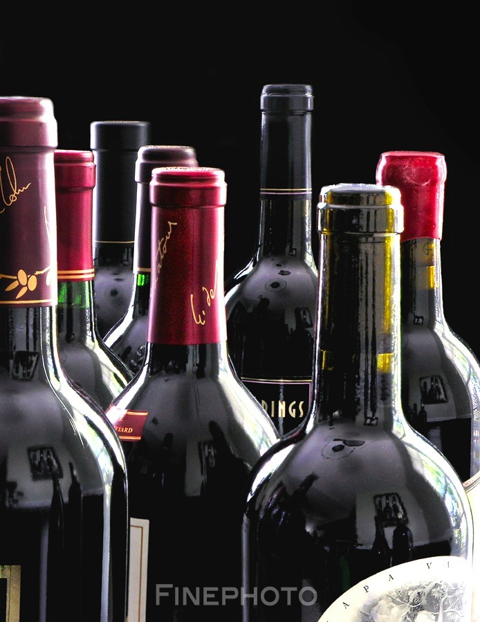 KELLY WILLIAM WRIGHT Signed Original Wine Bottle Necks NAPA California Photo Art