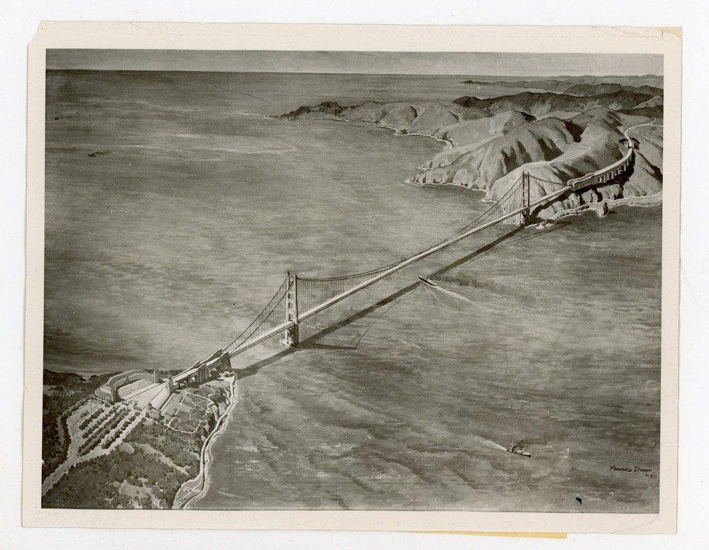 Construction Golden Gate Bridge San Francisco California 1932 Press Photo Render