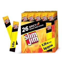 Slim Jim Smoked Meat Sticks, Spicy Flavor, 6g Protein Per Serving 0.28 oz.26 CT