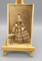 Historical Carte de Visite Style Woman Portrait Photo, 1860s to 1880s