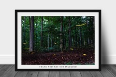 Fireflies Photography Print: Tennessee Lightning Bugs Forest Summer Nature Photo