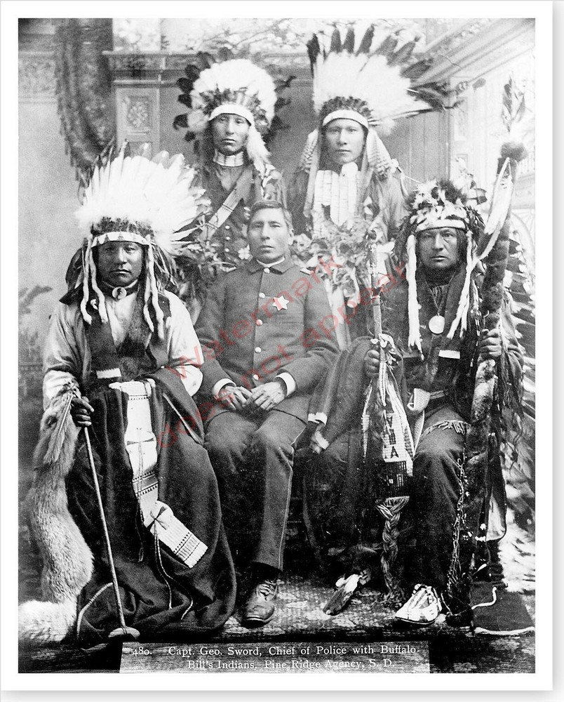 Native American Oglala Indian George Sword Captain Of Buffalo Bill Indian Police
