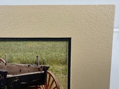 Gamow signed Hay Wagon Wheel Farm Cart in Field Photography Art 5″ x 7″ Mated