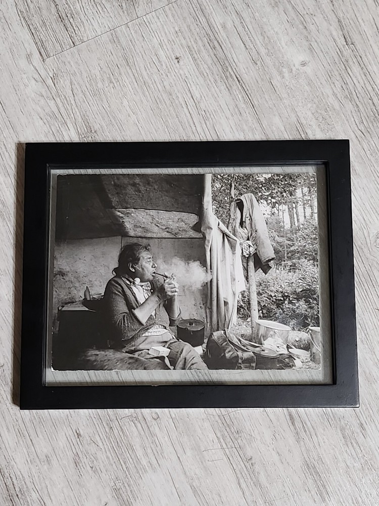 RARE Paul S Conklin Canadian Cree Woman Lights Her Pipe In Her Summer Camp Photo