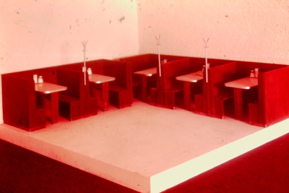 Vintage Art History 35mm Glass Slide Richard Shaw Restaurant Piece 1969