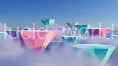 Abstract Pastel Sky Wall Art Modern Geometric Cloudscape Digital Download Print