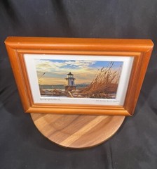 Signed,Framed, Matted Photo Doubling Point Lighthouse Maine By Greg Gallant