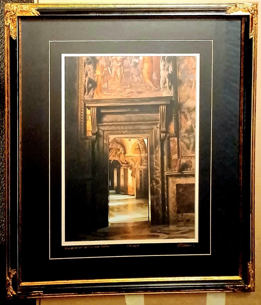 Backroom of the Sistine Chapel by M. Roberts – Signed/Matted/Framed