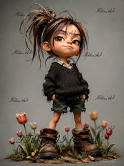 Digital Art Image 3D Girle Cartoons Disney Flowers Children Wallpaper Desktop