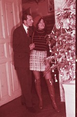 LOT 4x, couple in Christmas time, pretty woman w amazing eyes, vintage fine art