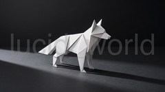 Minimalist Origami Wolf Digital Download 4K Wallpaper Modern Paper Art Design