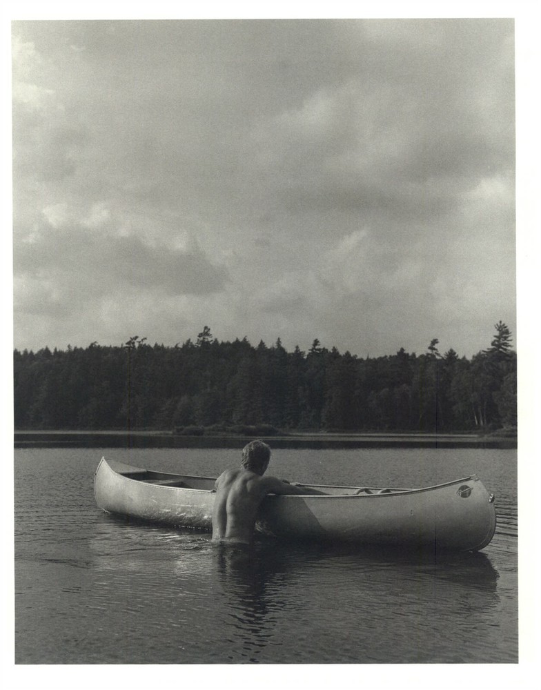 1990 Bruce Weber Nude Male Model Pond Swimming With Canoe Art Photo Gravure