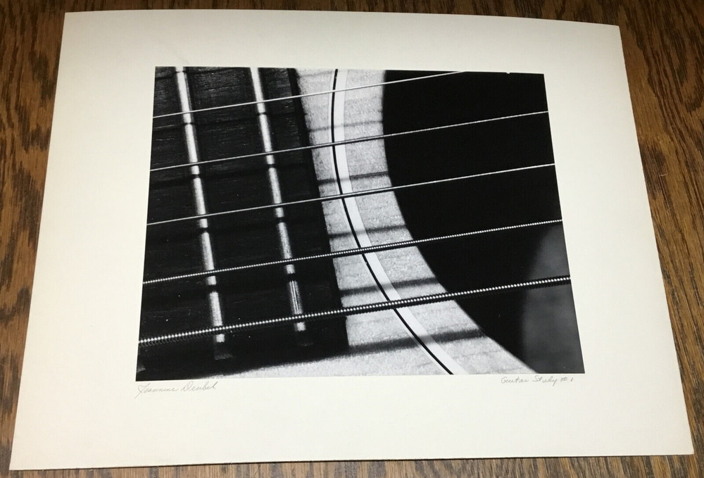 Jeannine Deubel Original B/W Photo “Guitar Study #1” Signed Mounted