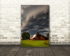 Iowa barn photography print stormy sky photo rural Midwest farm wall art picture