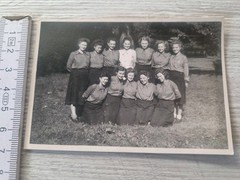 Old vintage photo young pretty women in blouses of the FDJ DDR (2)