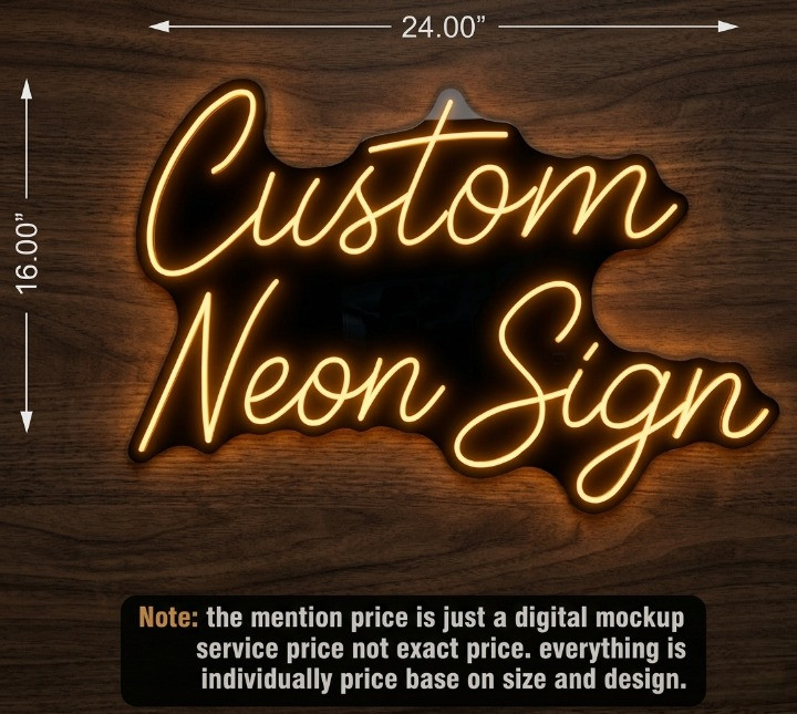 Personalized Neon Sign Custom Name Business Logo Sign Decor ,Digital Only
