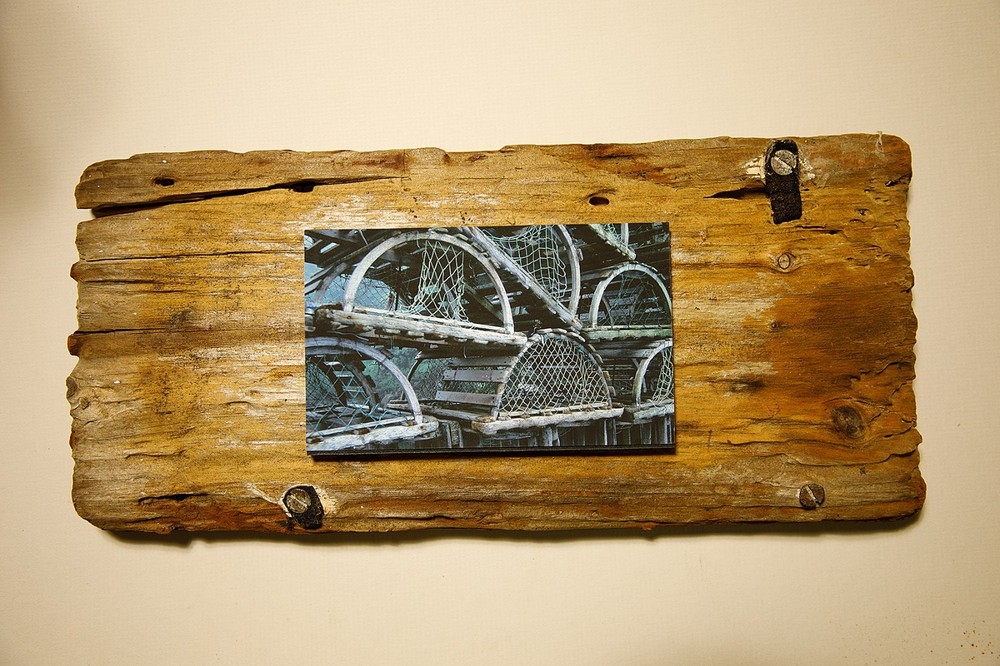 Driftwood Mounted Seascape – Northwest Cove Pots, Nova Scotia