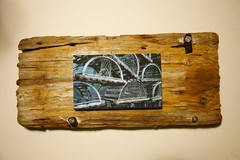 Driftwood Mounted Seascape – Northwest Cove Pots, Nova Scotia