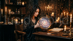 Witch Crystal Ball Digital Image Download Fantasy Goth Witchy Art Printable File