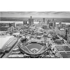 Comerica Park Aerial View Photo, Detroit Tigers Wall Art Photography