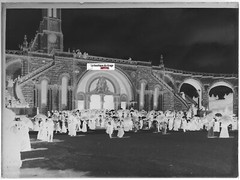 Lourdes Pilgrimage, Vintage Glass Photo Plate, Black & White Negative 9X12 Cm