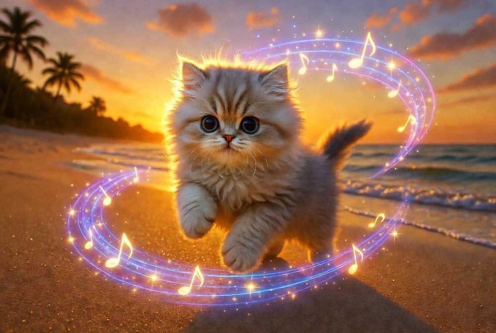Super Cute Kitty Cat Digital Image Picture Photo Wallpaper Desktop AI Art 2001